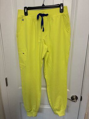 Figs Scrub High Waisted Zamora Jogger W/Aya Logo 2XLP in Lime Green 38” x 27”